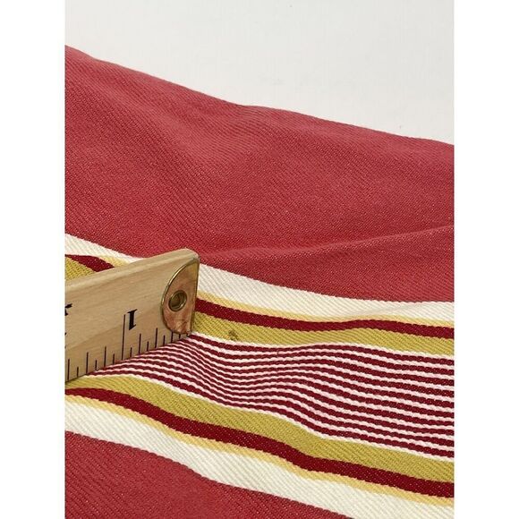 Pottery Barn FRENCH STRIPE Cotton Twill 24” EURO Pillow Shams Red Pair Set Of 2 - Picture 6 of 6